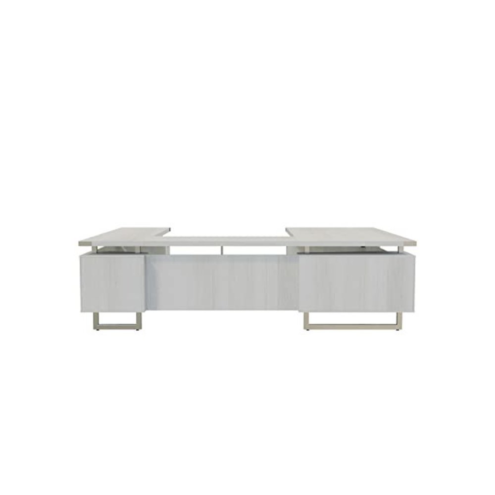 Mirella™ U-Shaped Configuration Desk, BBB/BF White Ash. Picture 4