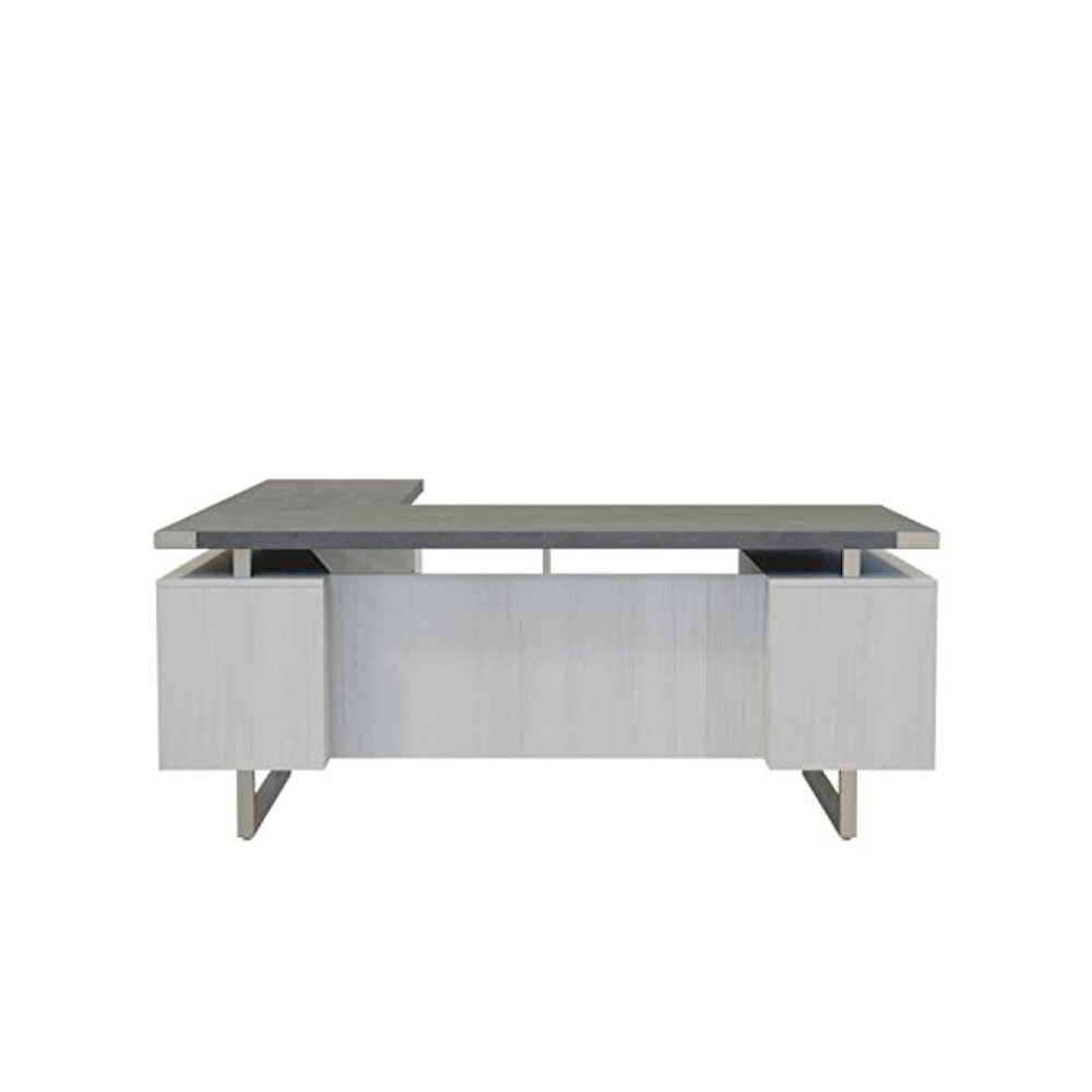 Mirella™ L-Shaped Configuration Desk, BBB/BF Stone Gray. Picture 5