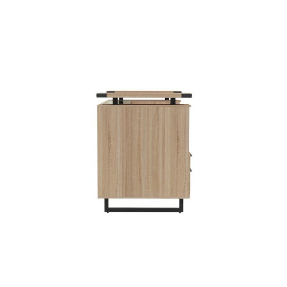Mirella™ Reception Desk with Glass Countertop Sand Dune. Picture 2