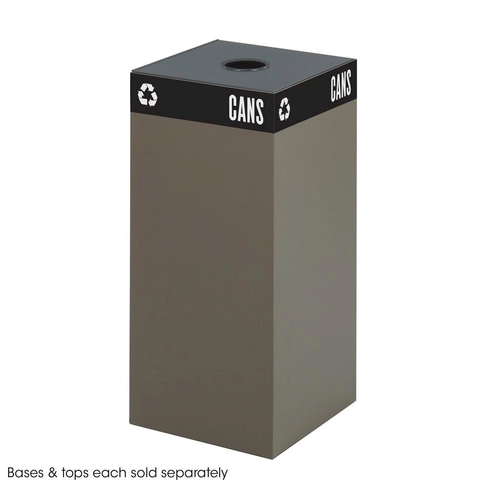 Public Recycling Container, Square, Steel, 31gal, Brown. Picture 2