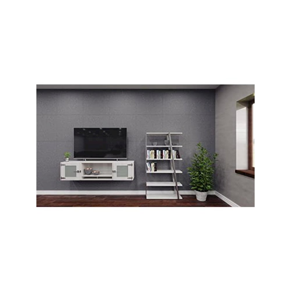 Mirella™ 5 Shelf Bookshelf White Ash. Picture 4