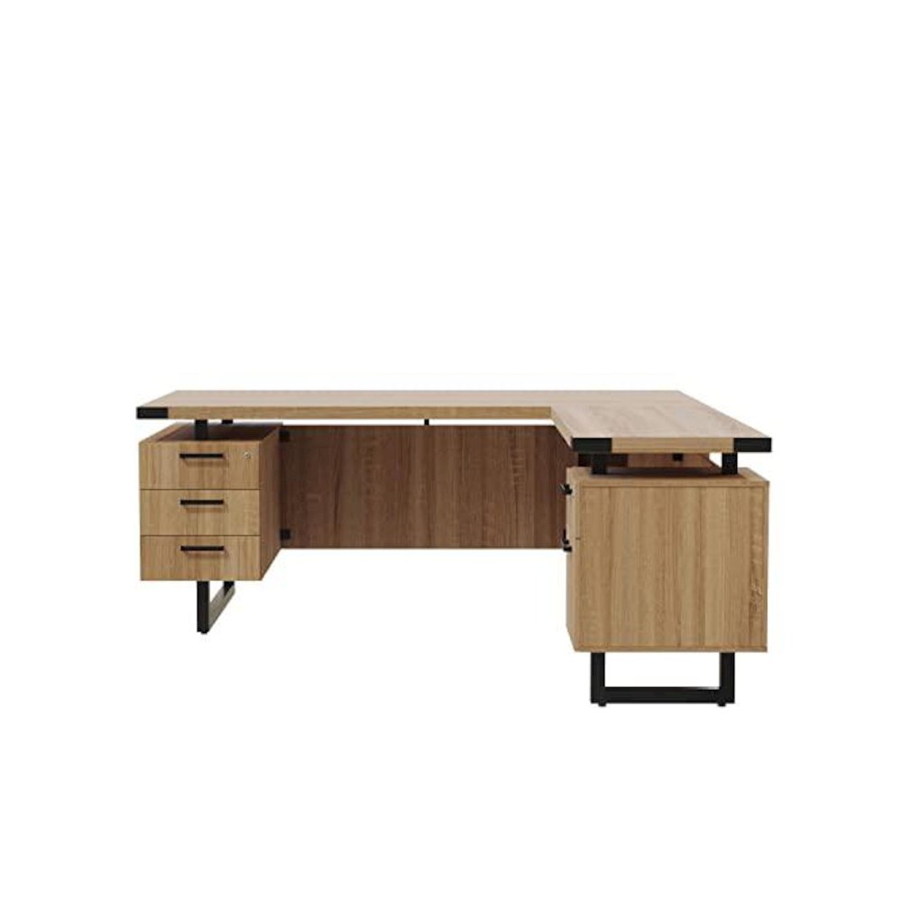 Mirella™ L-Shaped Configuration Desk, BBB/BF Sand Dune. Picture 4