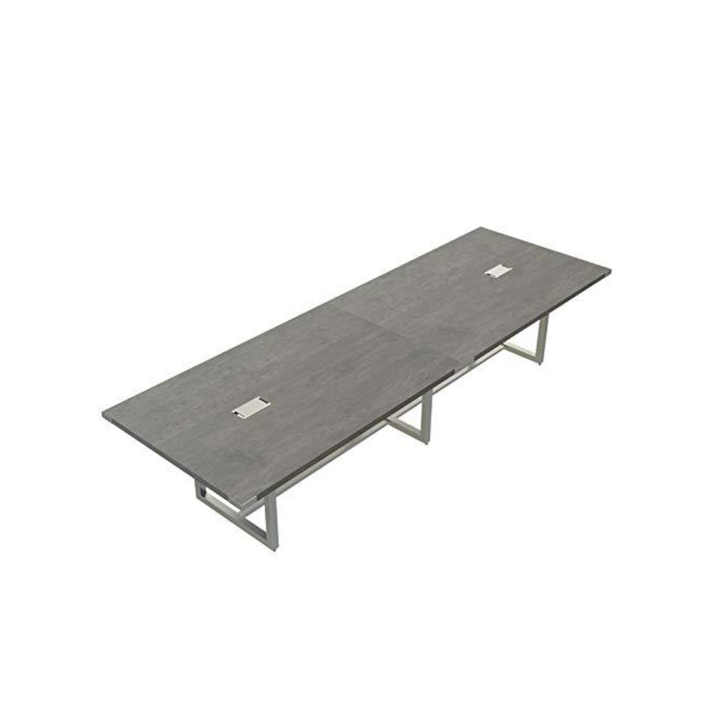 Mirella™ Conference Table, Sitting-Height, 12’ Stone Gray. Picture 2