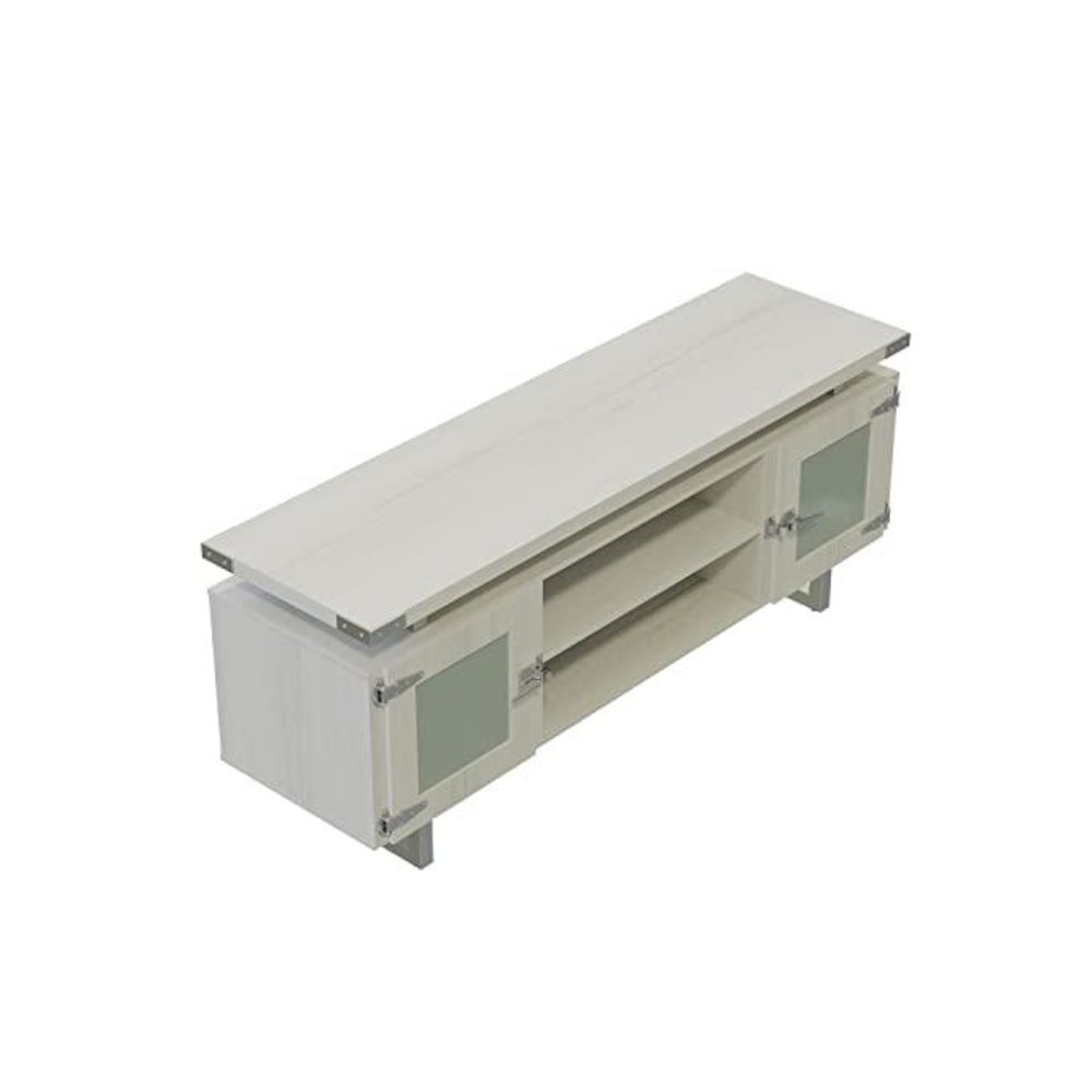 Mirella™ Low Wall Cabinet Glass Doors White Ash. Picture 2