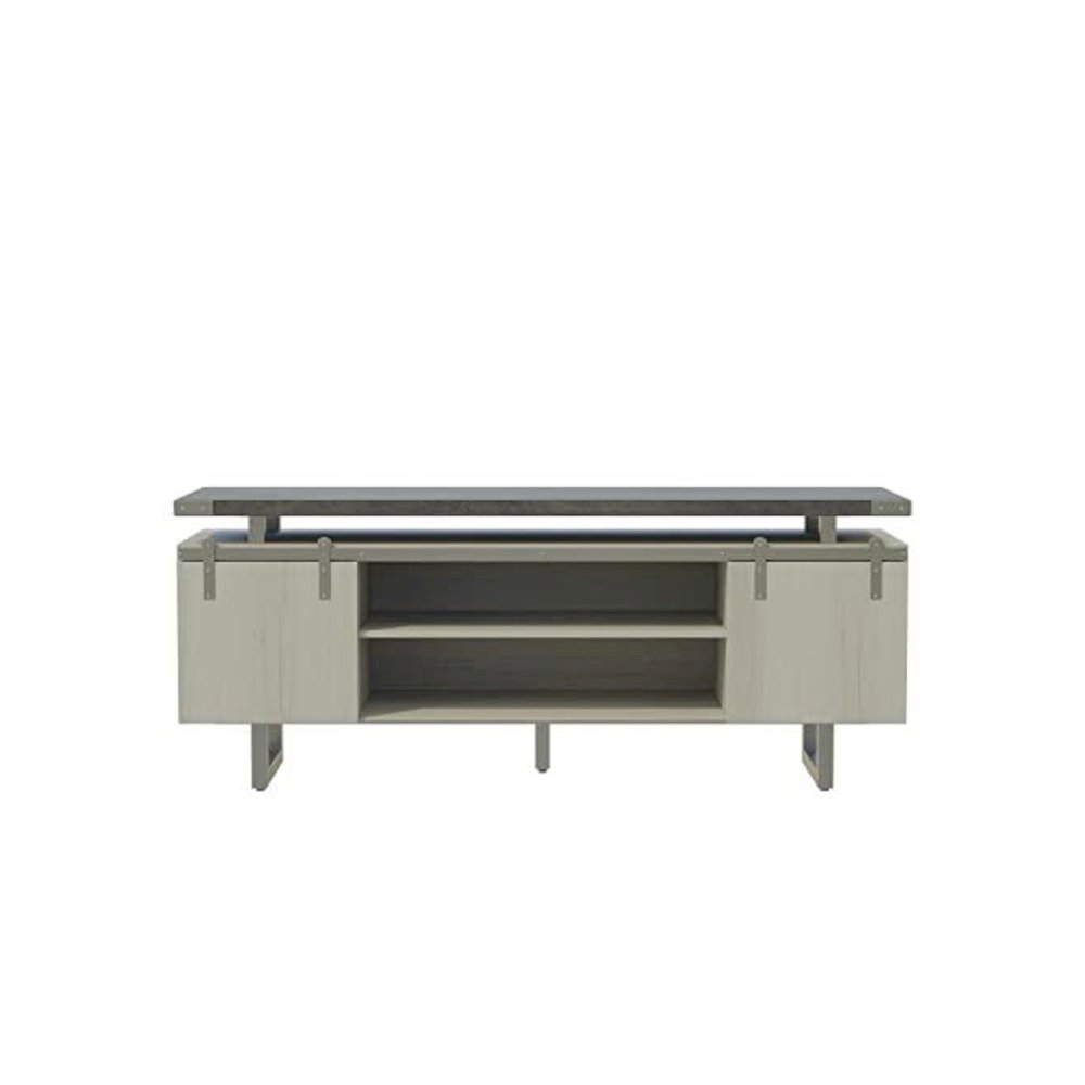 Mirella™ Low Wall Cabinet Wood Doors Stone Gray. Picture 5
