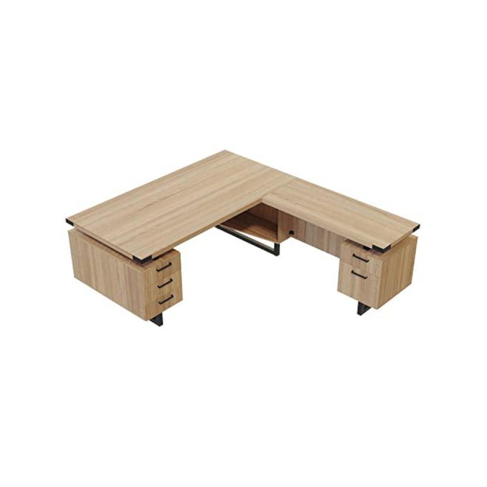 Mirella™ L-Shaped Configuration Desk, BBB/BF Sand Dune. Picture 3