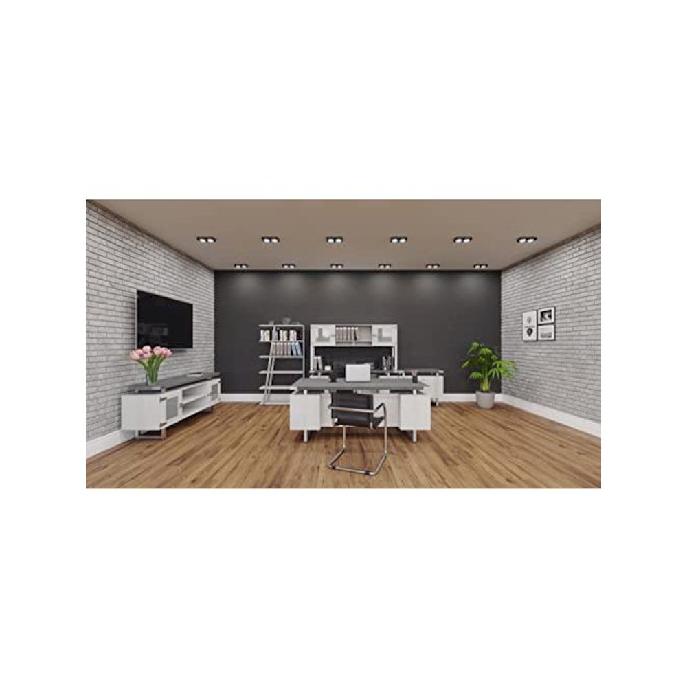 Mirella™ Low Wall Cabinet Glass Doors Stone Gray. Picture 5