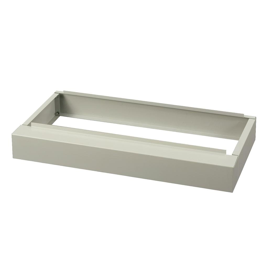 A/V Equipment Cabinet - 200 lb Load Capacity - 27.8" Height x 37" Width x 17.5" Depth - Freestanding - Baked Enamel - Steel - Light Gray, Chrome. Picture 2