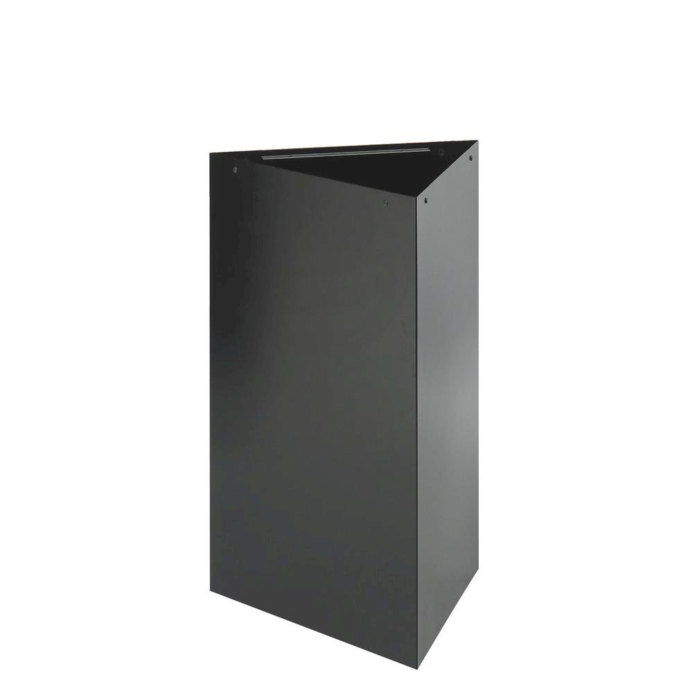 Trifecta Receptacle 30" High Base, Triangular, 17gal, Black. Picture 2