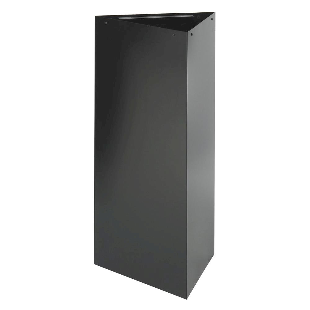 Trifecta Receptacle 38" High Base, Triangular, 21gal, Black. Picture 2