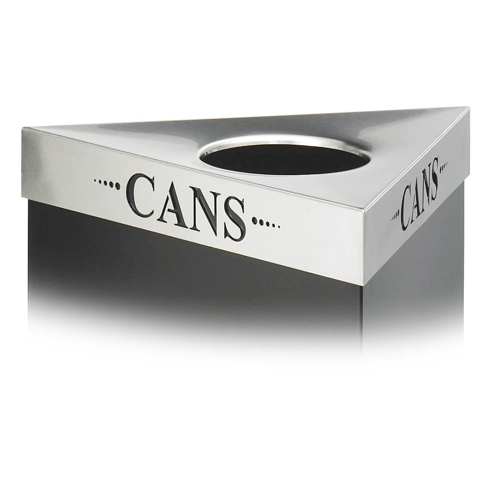 Trifecta Waste Receptacle Lid, Laser Cut "CANS" Inscription, Stainless Steel. Picture 2