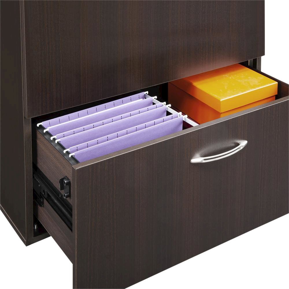 Aberdeen Series Freestanding Lateral File, 36w x 24d x 29½h, Mocha. Picture 4