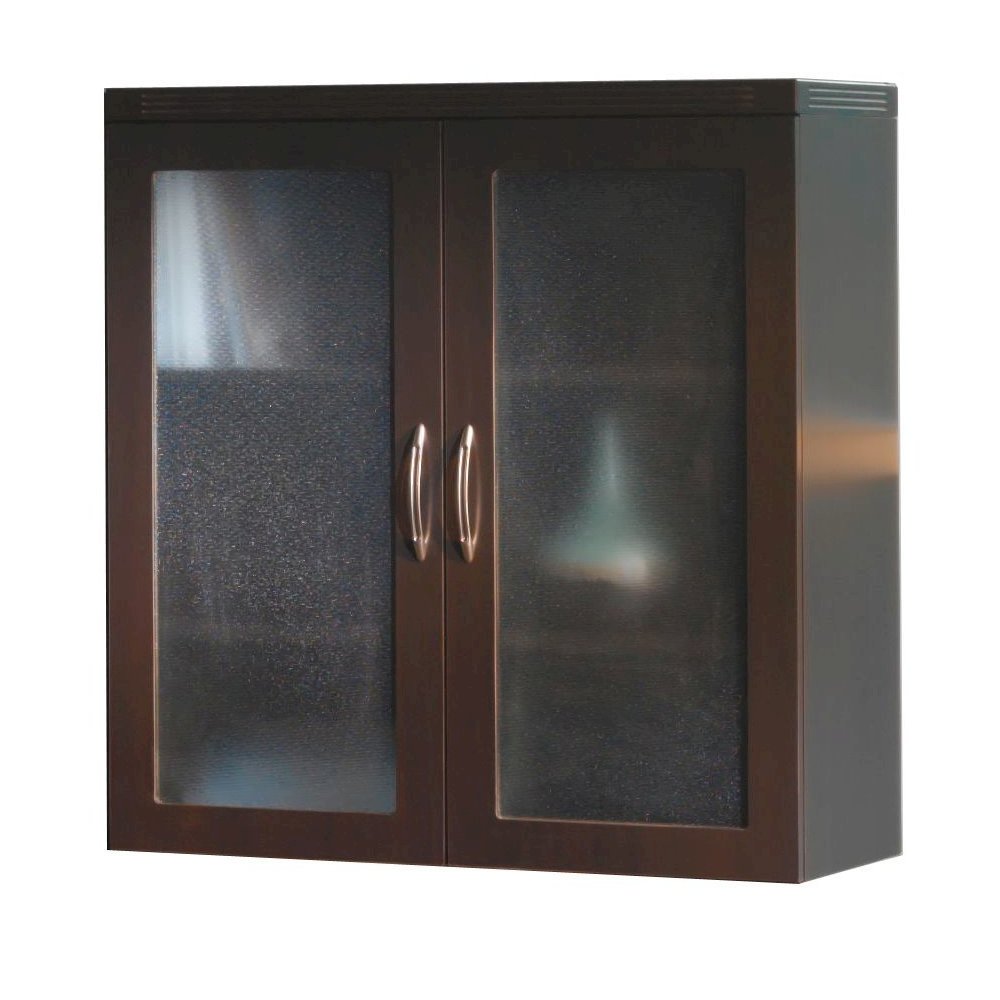 Glass Display Cabinet, Mocha. Picture 1