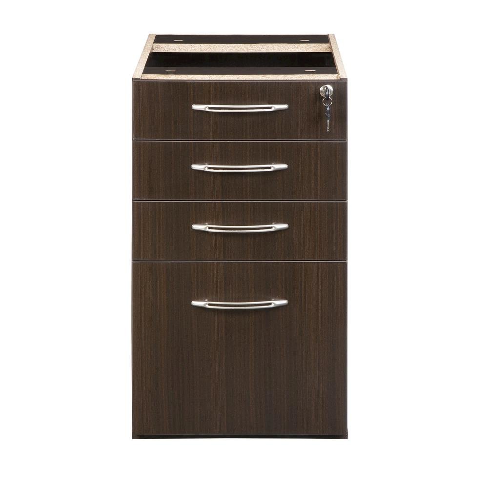 Aberdeen Series Pencil/Box/Box/File Laminate Desk Pedestal, Mocha. Picture 4
