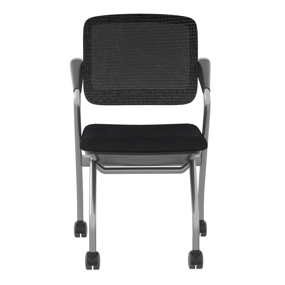 Valoré Training Series Mid-Back Nesting Chair, Mesh/Fabric, Black, 2/Carton. Picture 2