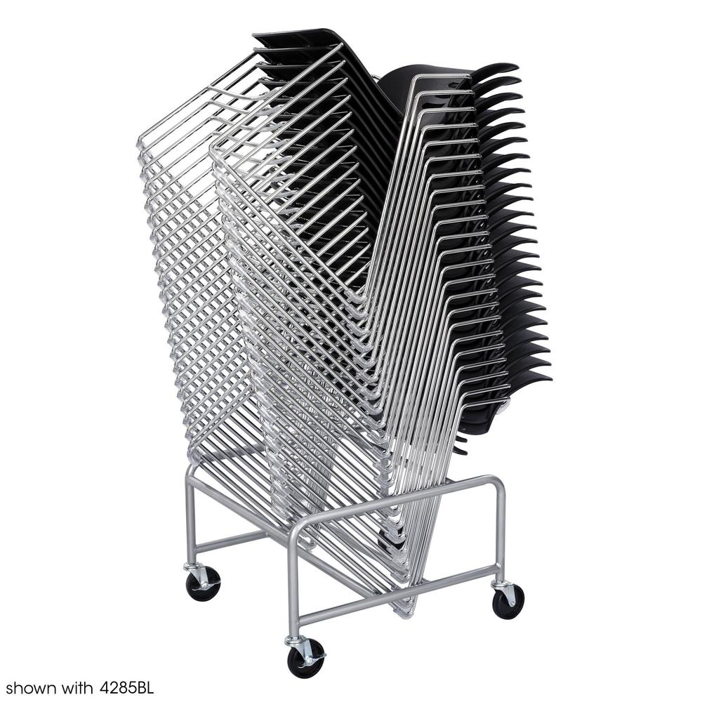 Sled Base Stack Chair Cart - 500.00 lb Capacity - 4 x 3" Caster - Steel - 23.5" x 27.5" x 17.0" - Silver. Picture 1