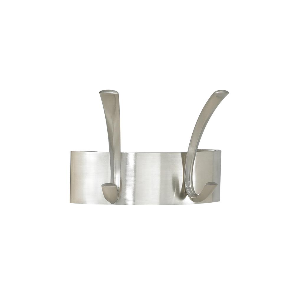 Metal Coat Rack - 2 Hook Silver. Picture 2