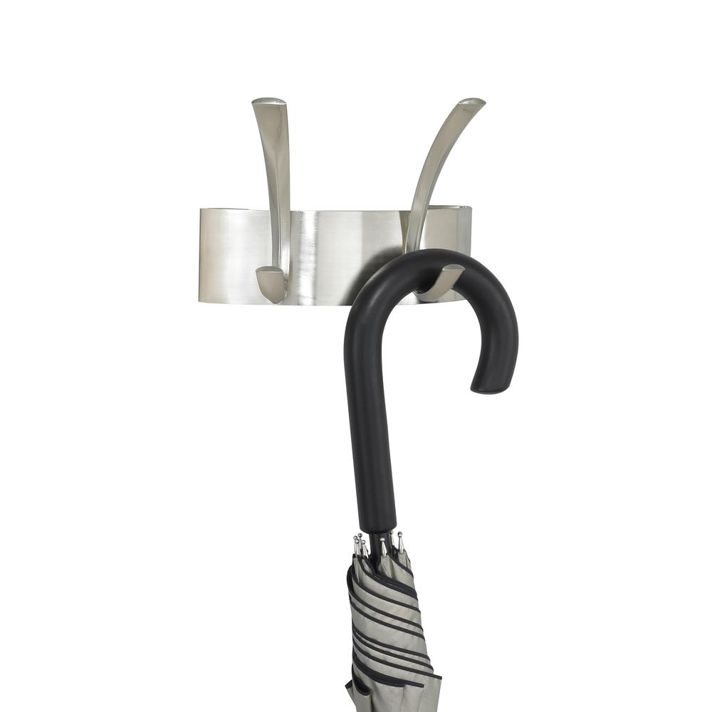 Metal Coat Rack - 2 Hook Silver. Picture 1