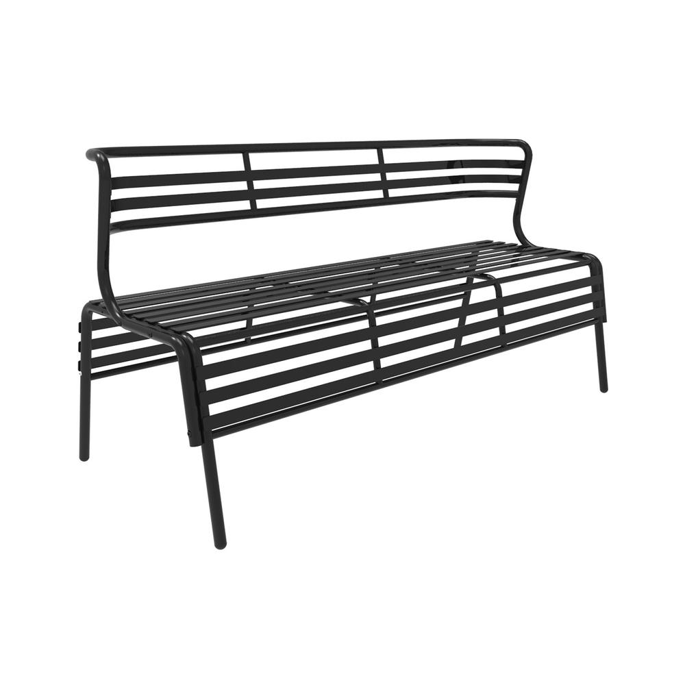 CoGo™ Steel Outdoor/Indoor Bench, Black. Picture 1