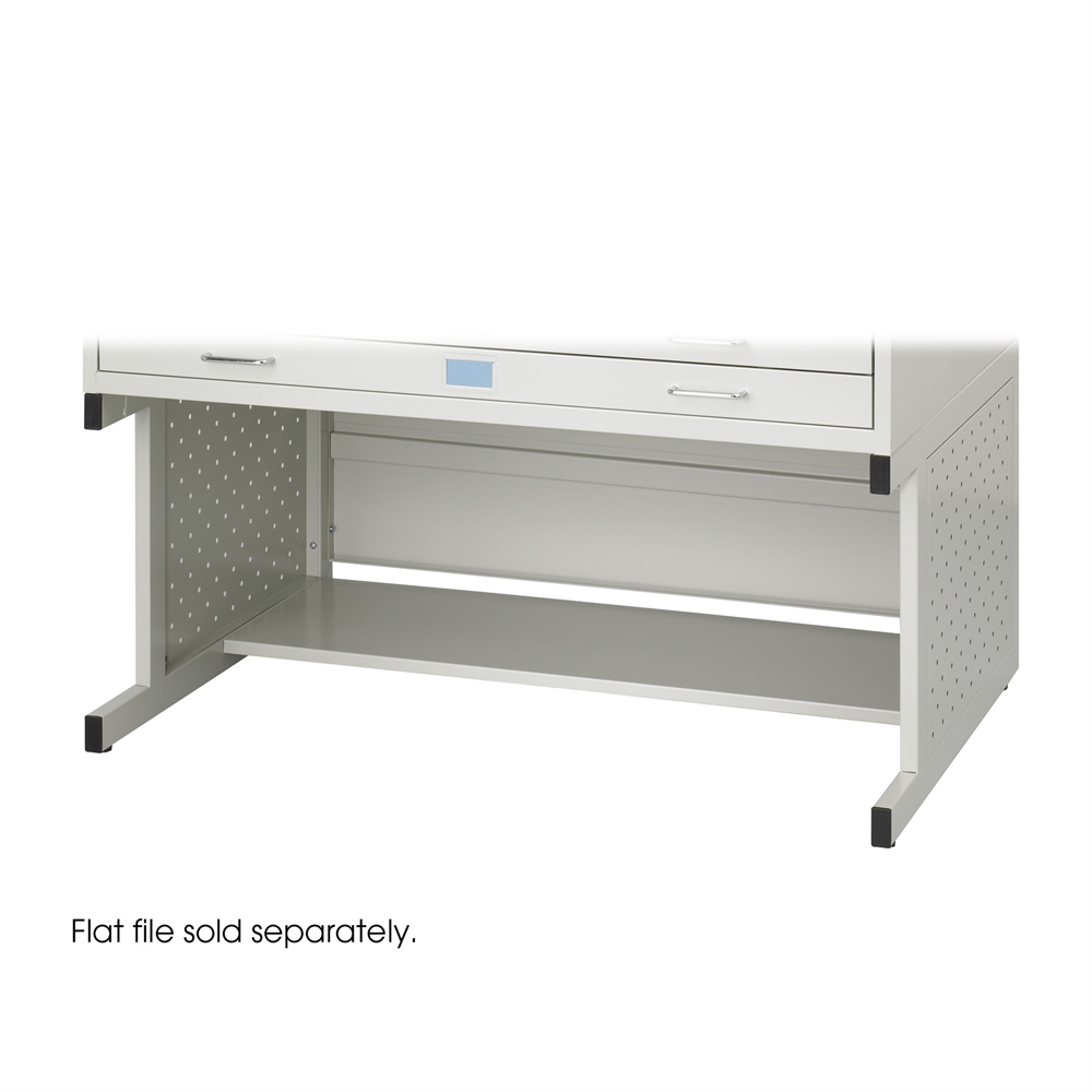 Facil Flat File High Base-Medium Light Gray. Picture 1