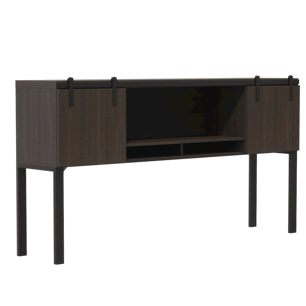Mirella™ 72” Hutch with Sliding Wood Doors Southern Tobacco. Picture 3