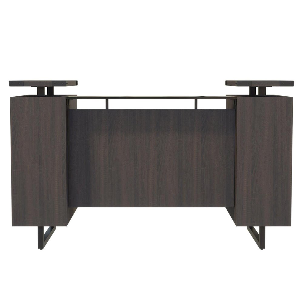 Mirella™ Reception Desk with Glass Countertop Southern Tobacco. Picture 2