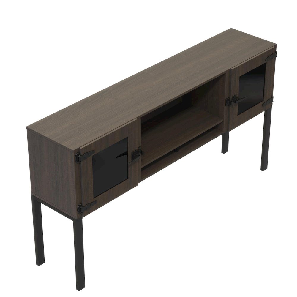 Mirella™ 72” Hutch with Glass Doors Southern Tobacco. Picture 3