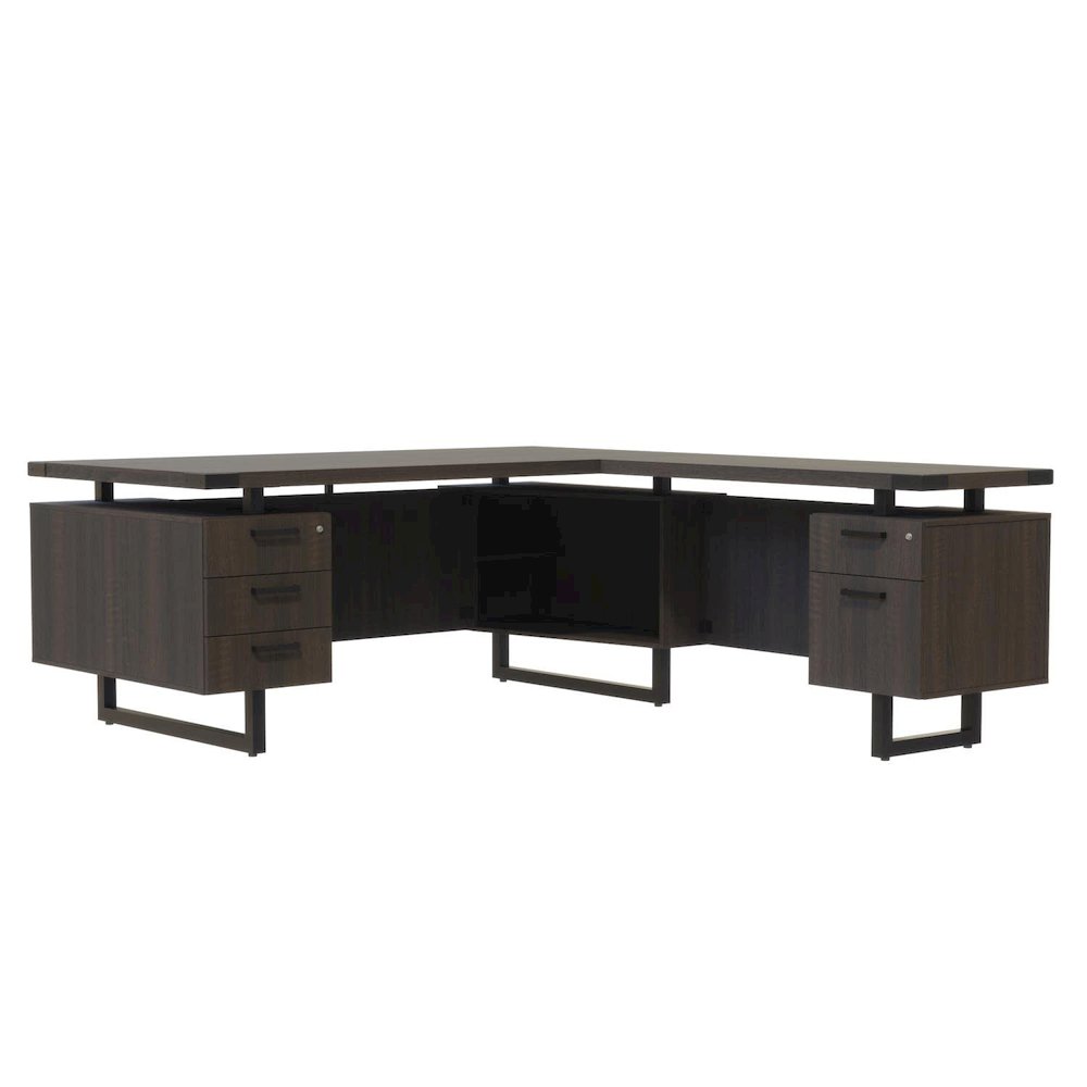 Mirella™ L-Shaped Configuration Desk, BBB/BF Southern Tobacco. Picture 1