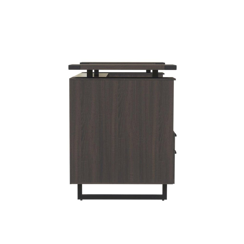 Mirella™ Reception Desk with Glass Countertop Southern Tobacco. Picture 3