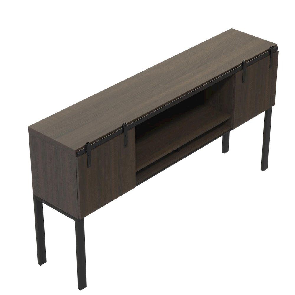 Mirella™ 72” Hutch with Sliding Wood Doors Southern Tobacco. Picture 2
