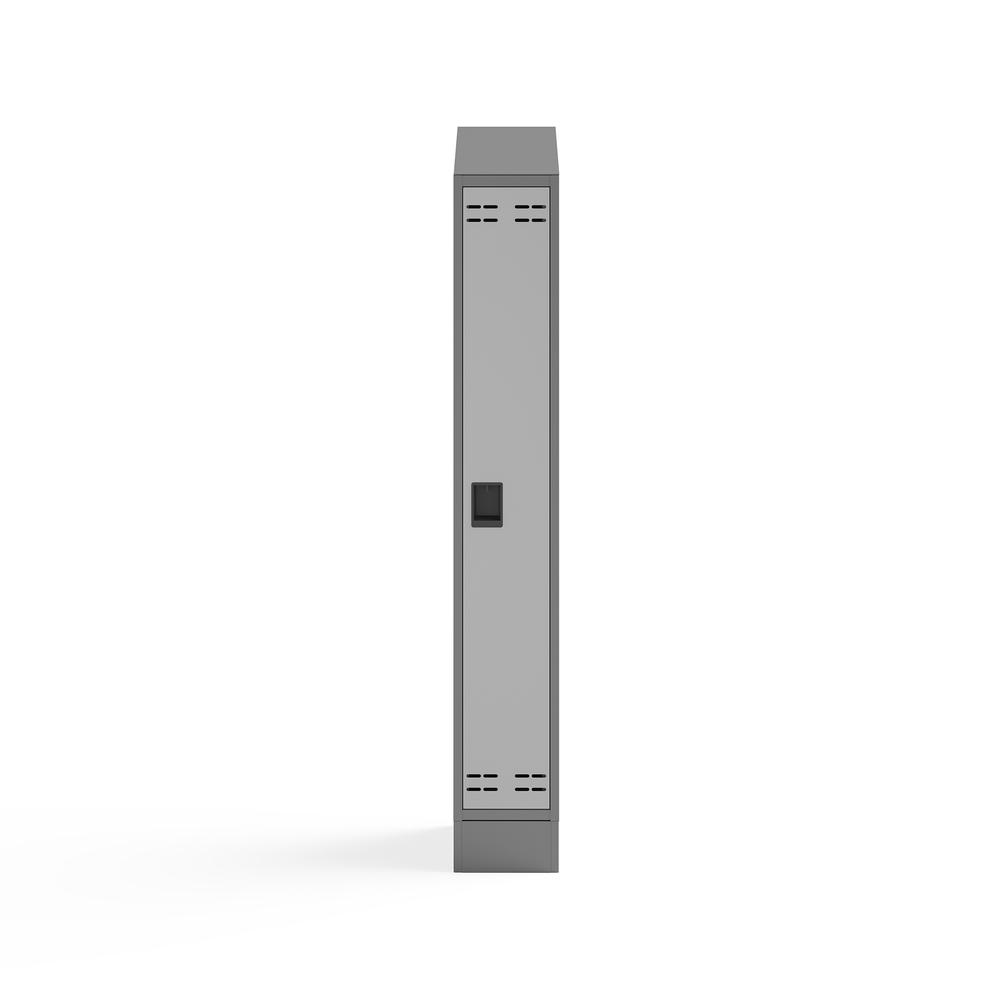 Single Continuous Metal Locker Base Addition 11.7"W x 16"D x 5.75"H - Gray. Picture 3