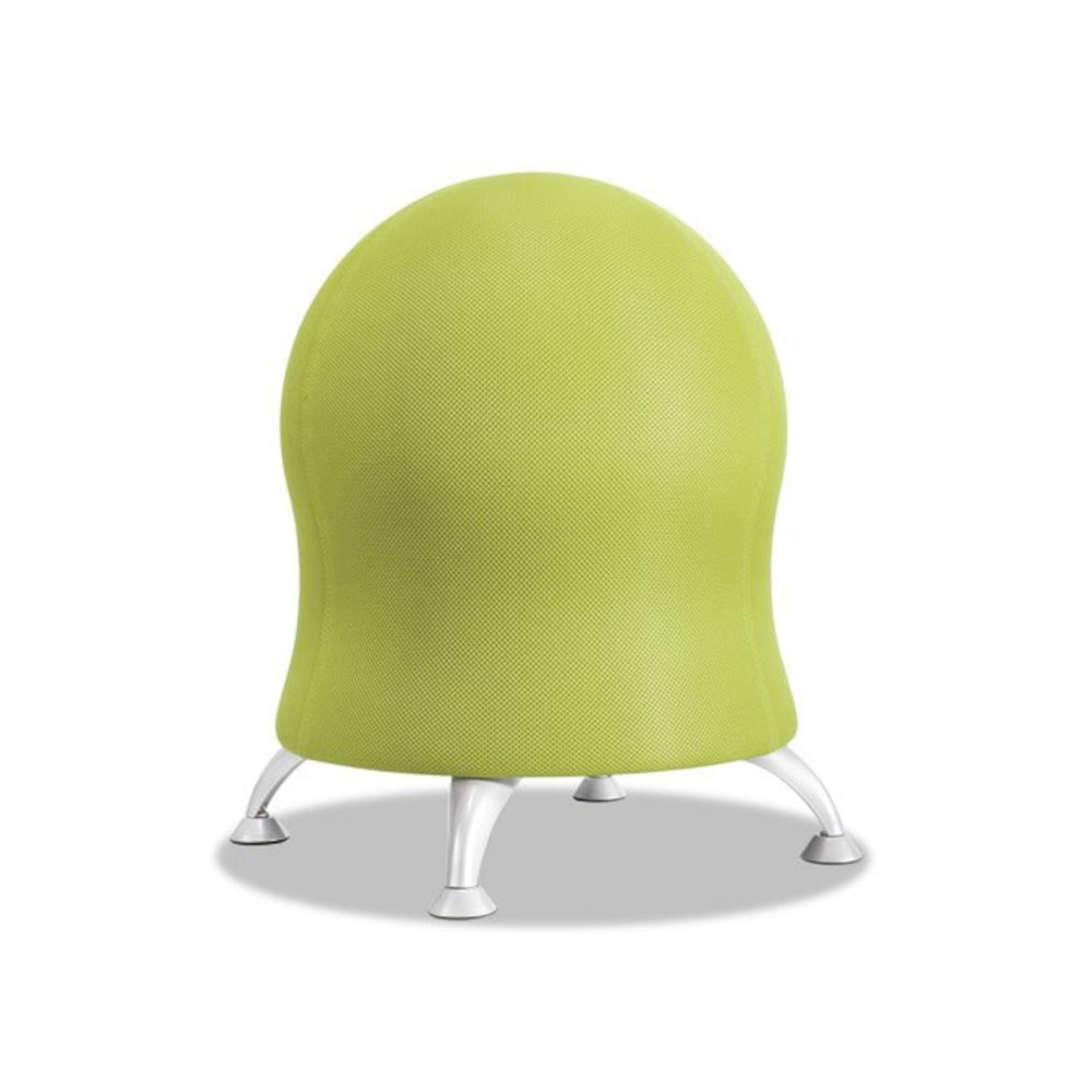 Zenergy Ball Chair, Backless, Supports Up to 250 lb, Grass Fabric Seat, Silver Base. Picture 1