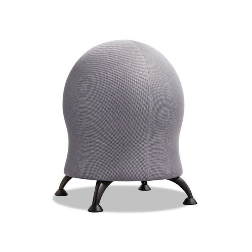 Zenergy Ball Chair, Backless, Supports Up to 250 lb, Gray Fabric Seat, Black Base. Picture 1