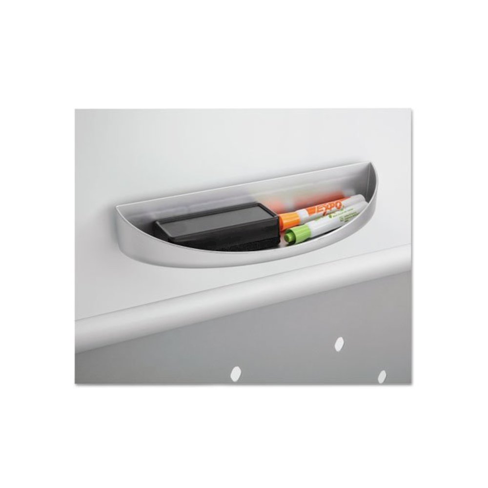 Rumba Whiteboard Collaboration Screen Accessory Tray, 12.25" x 3.5" x 2.25", Silver. Picture 1