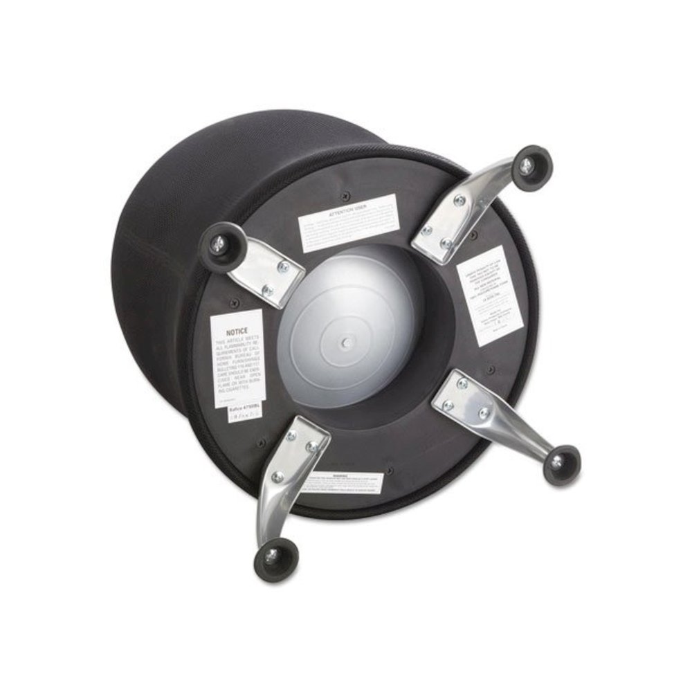 Zenergy Ball Chair, Backless, Supports Up to 250 lb, Black Vinyl Seat, Silver Base. Picture 3