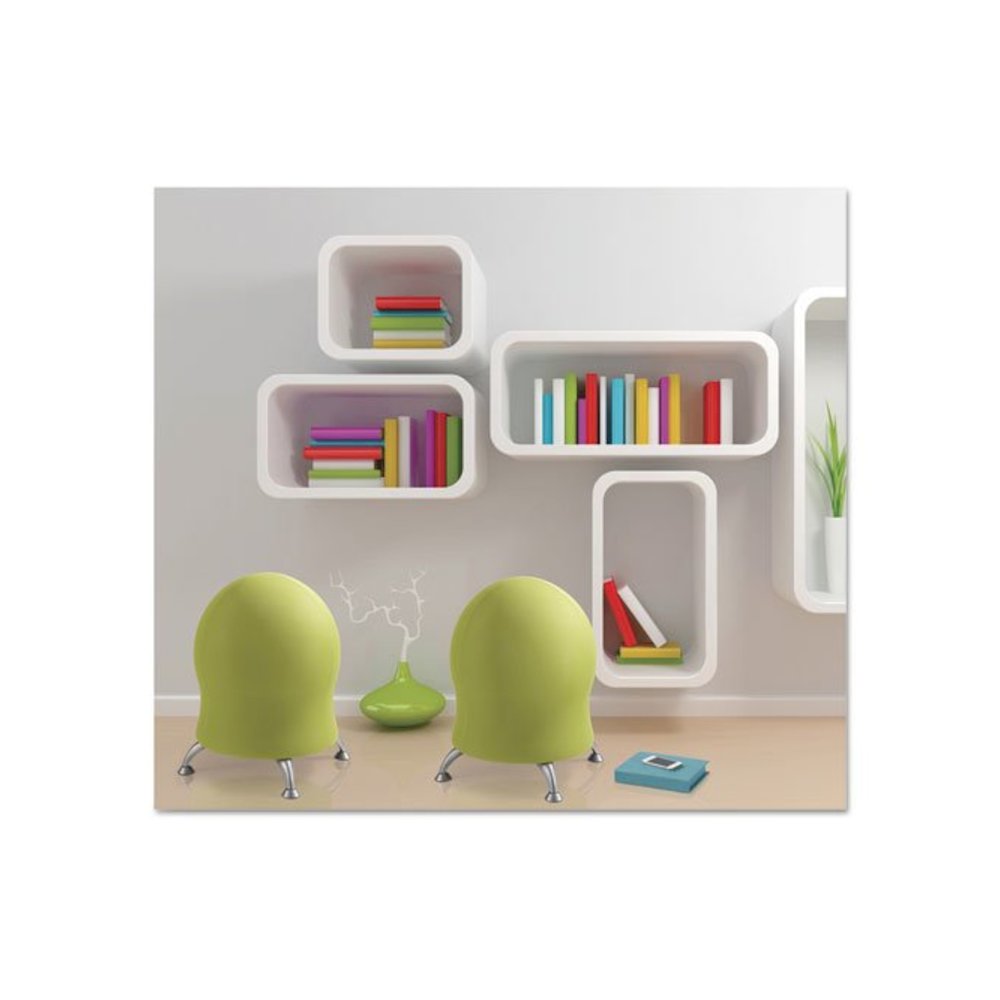 Zenergy Ball Chair, Backless, Supports Up to 250 lb, Grass Fabric Seat, Silver Base. Picture 4