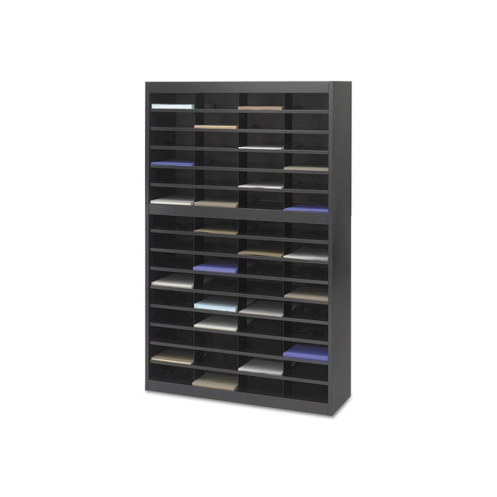 Steel/Fiberboard E-Z Stor Sorter, 60 Sections, 37 1/2 x 12 3/4 x 60, Black. Picture 2
