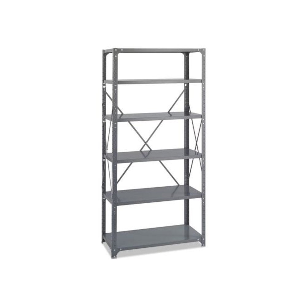 Commercial Steel Shelving Unit, Six-Shelf, 36w x 18d x 75h, Dark Gray. Picture 3