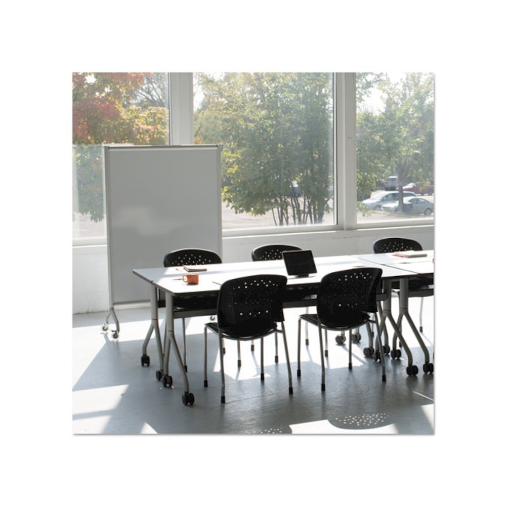 Rumba Full Panel Whiteboard Collaboration Screen, 42w x 16d x 54h, White/Gray. Picture 4