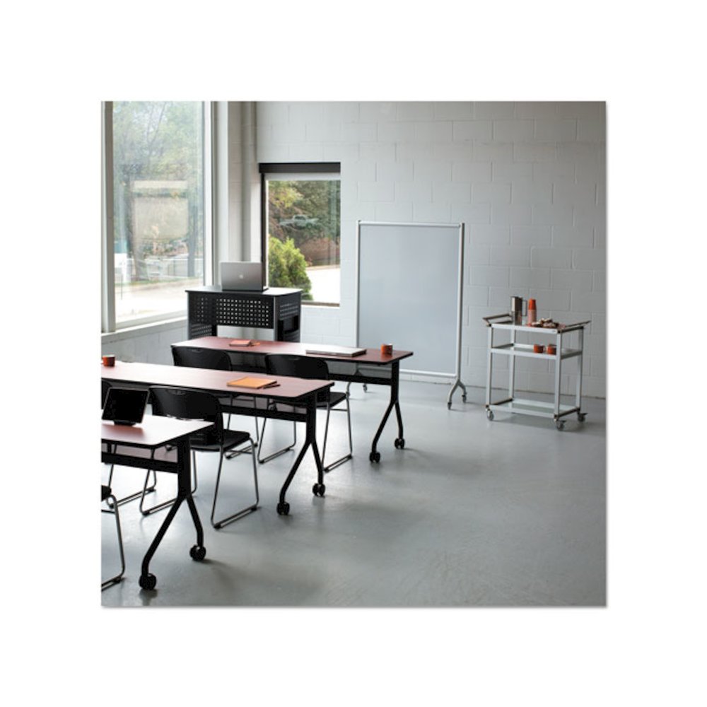 Rumba Full Panel Whiteboard Collaboration Screen, 42w x 16d x 54h, White/Gray. Picture 3