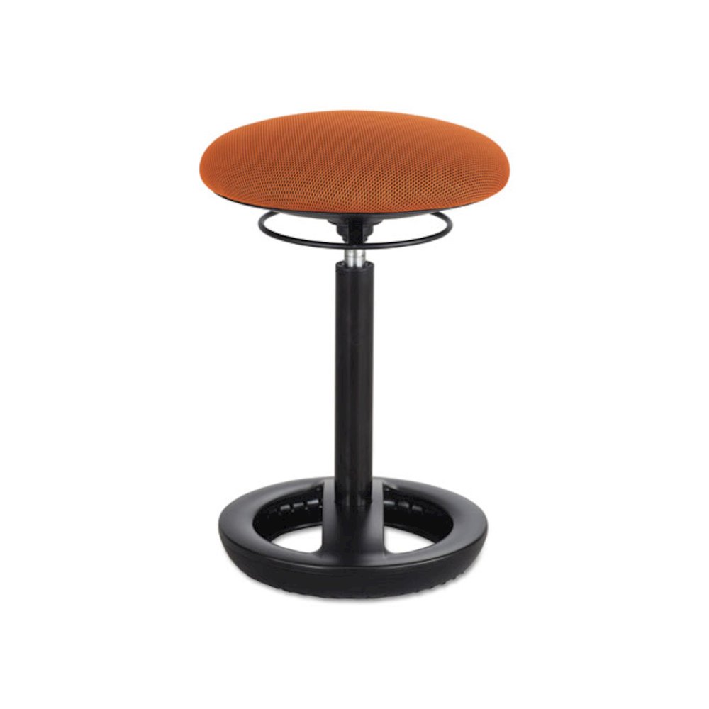 Twixt Desk Height Ergonomic Stool, 22.5" Seat Height, Supports up to 250 lbs., Orange Seat/Orange Back, Black Base. Picture 1
