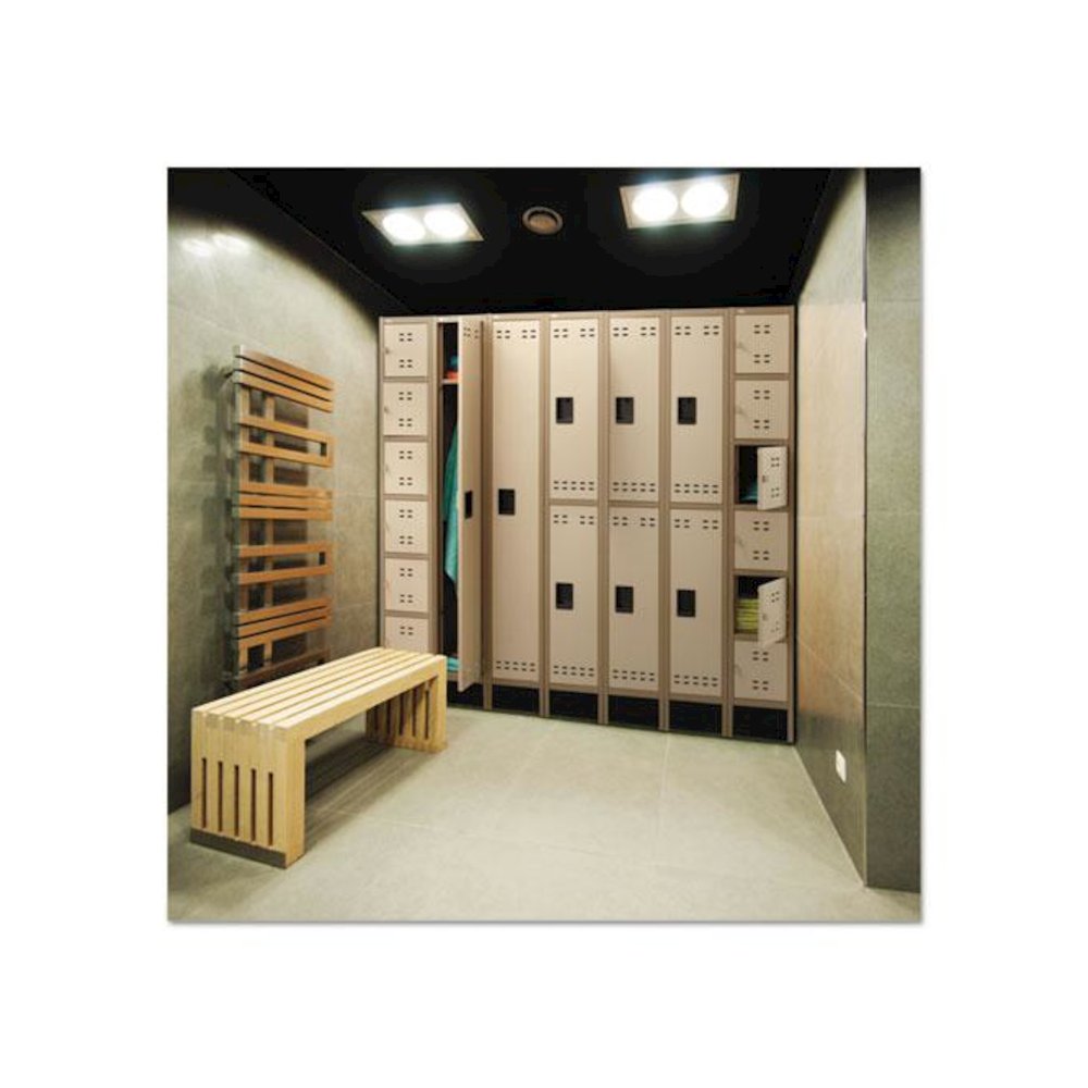 Double-Tier, Three-Column Locker, 36w x 18d x 78h, Two-Tone Tan. Picture 2