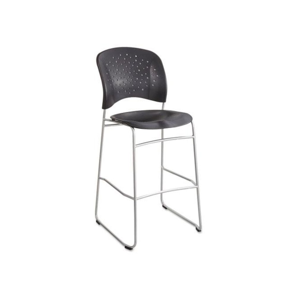 Reve Bistro Chair, Supports Up to 250 lb, 31" Seat Height, Black Seat, Black Back, Silver Base. Picture 1