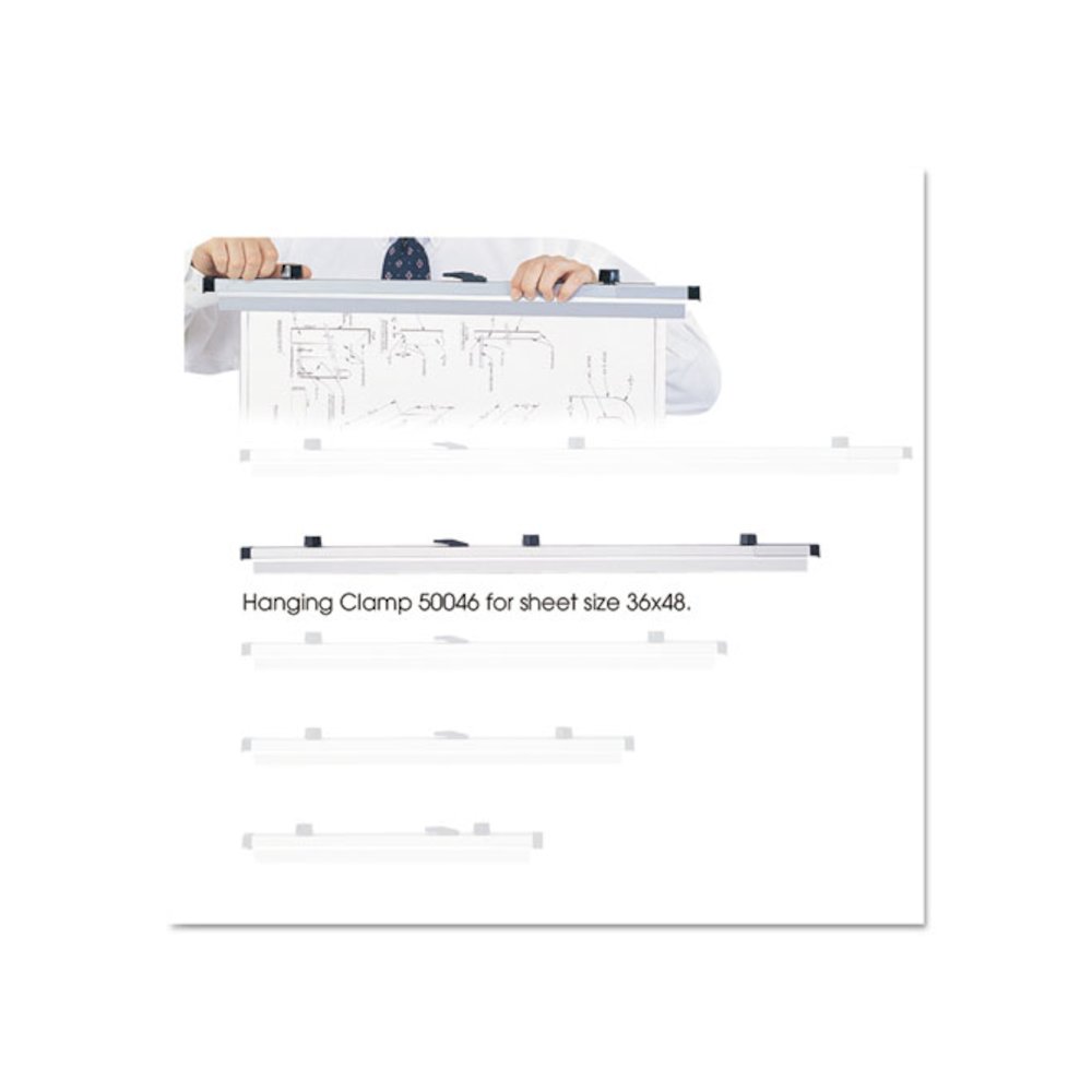 Sheet File Hanging Clamps, 100 Sheets Per Clamp, 36" Length, 6/Carton. Picture 1