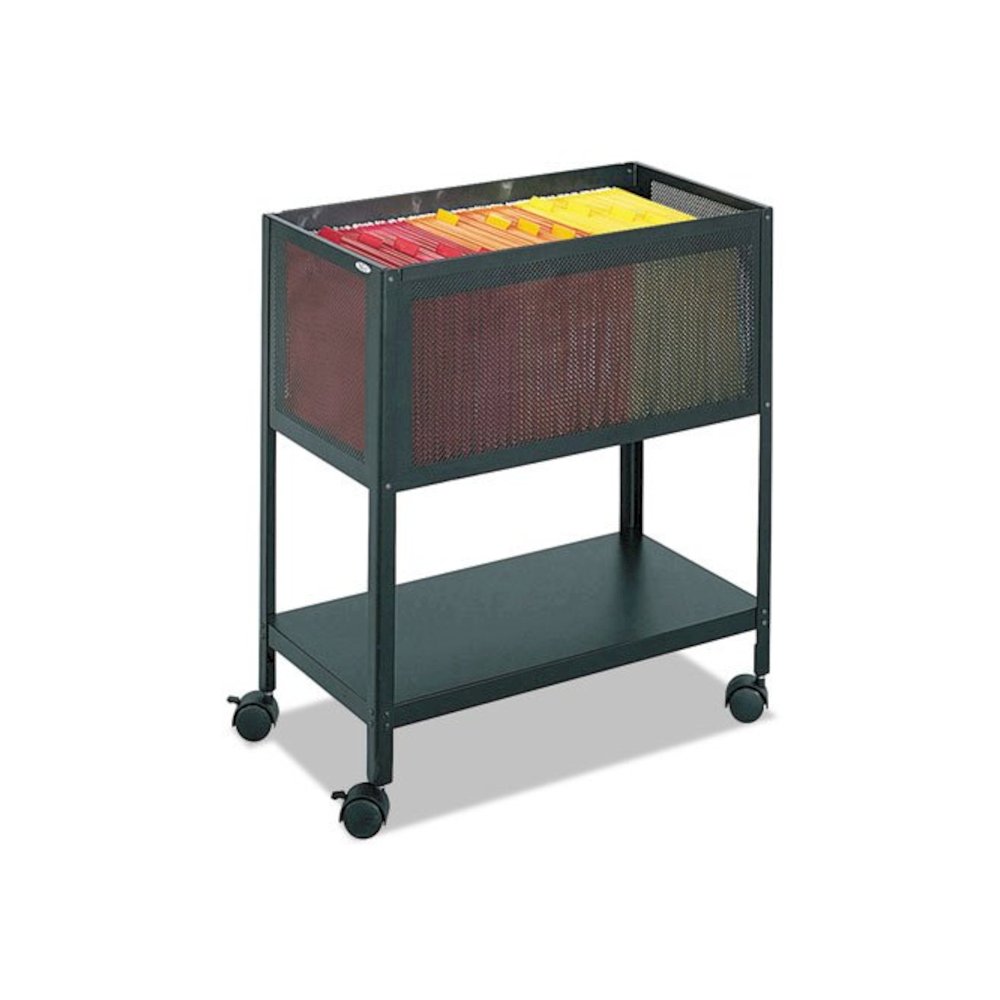 Open Top Mesh Tub, Metal, 1 Shelf, 1 Bin, 13.5" x 24.25" x 27.5", Black. Picture 1