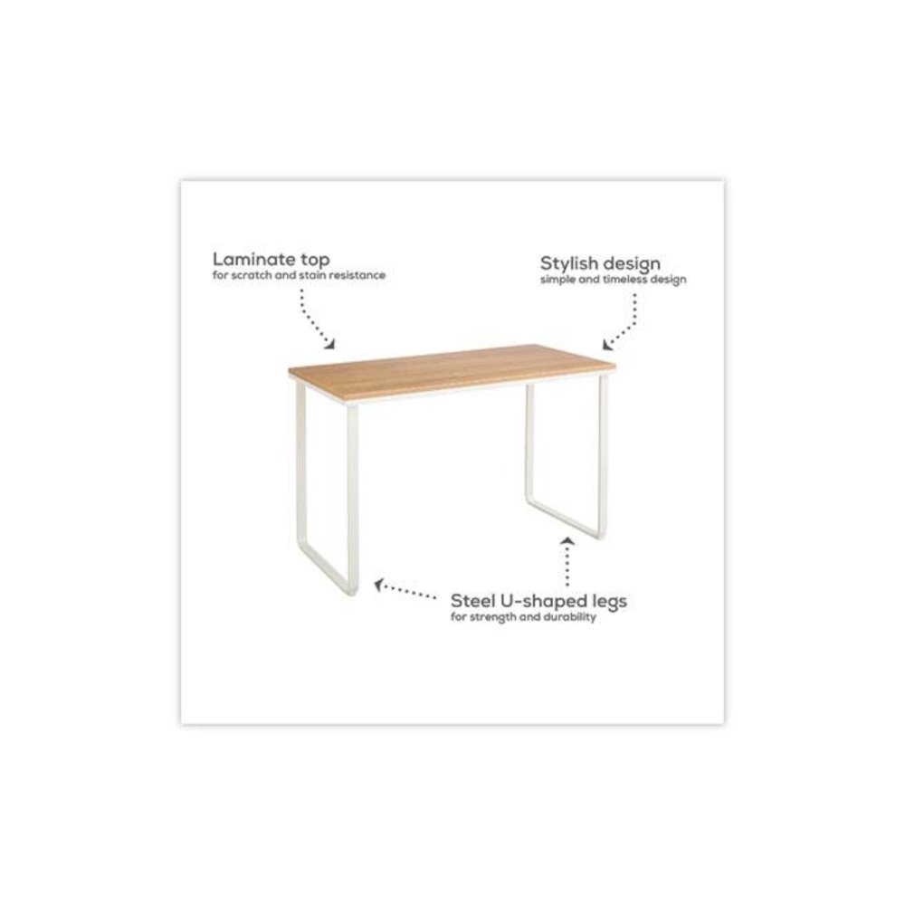 Steel Desk, 47.25" x 24" x 28.75", Beech/White. Picture 6
