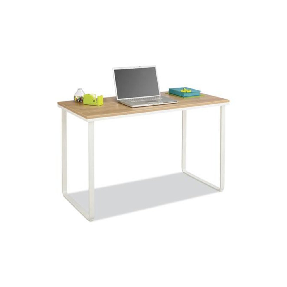 Steel Desk, 47.25" x 24" x 28.75", Beech/White. Picture 2