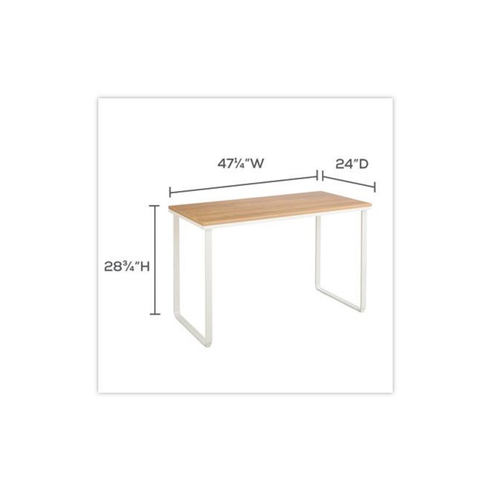 Steel Desk, 47.25" x 24" x 28.75", Beech/White. Picture 5