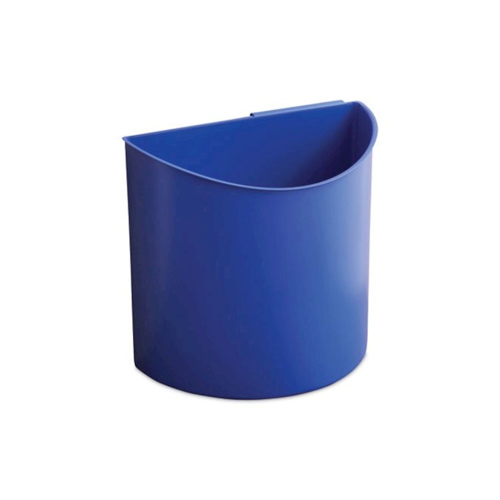 Desk-Side Recycling Receptacle, 7 gal, Plastic, Black/Blue. Picture 2