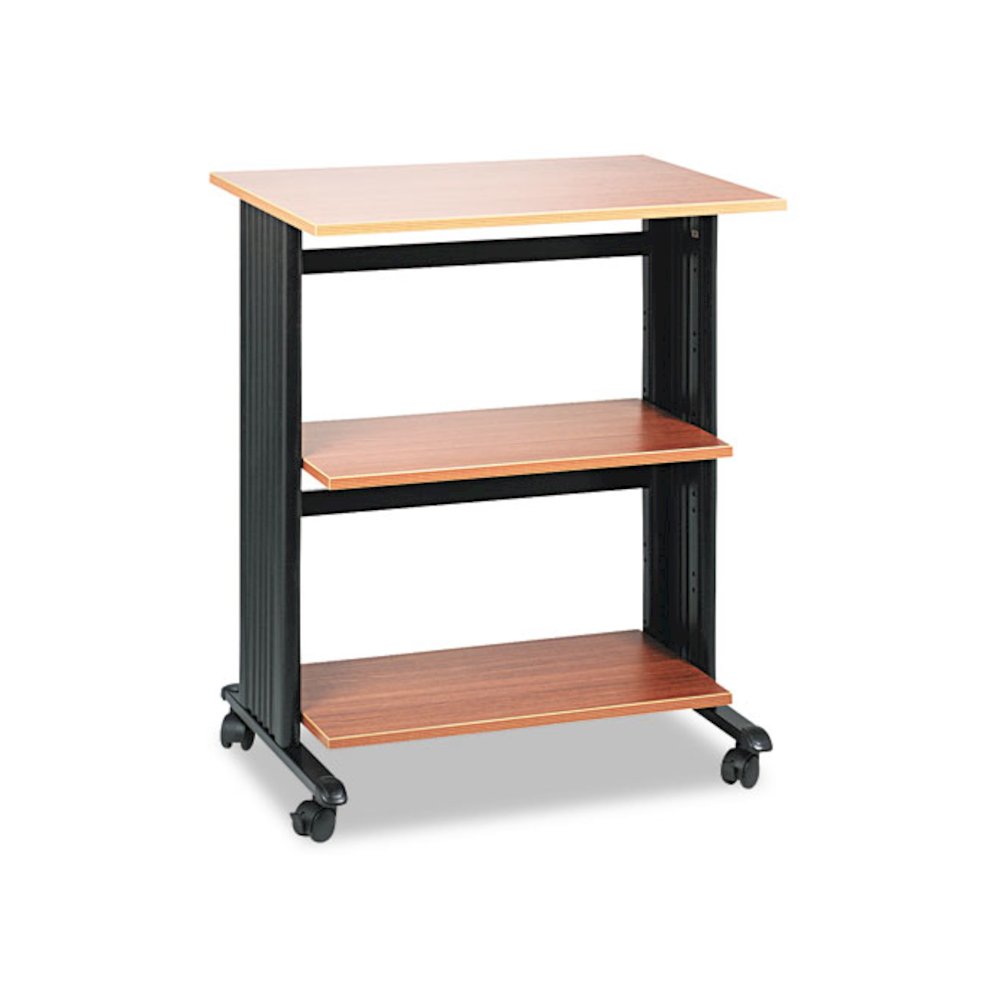 Muv Mobile Machine Cart, Three-Shelf, 29-1/2w x 20d x 35h, Oak/Black. Picture 1